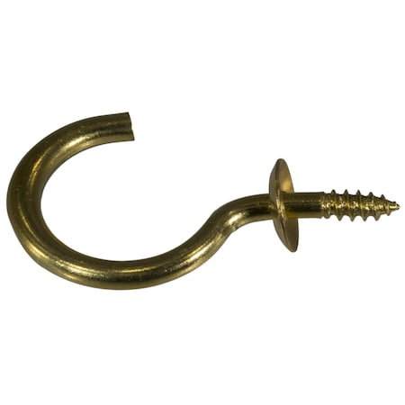 Midwest Fastener 25/32" x 1-1/2" Brass Cup Hooks 10PK 62667